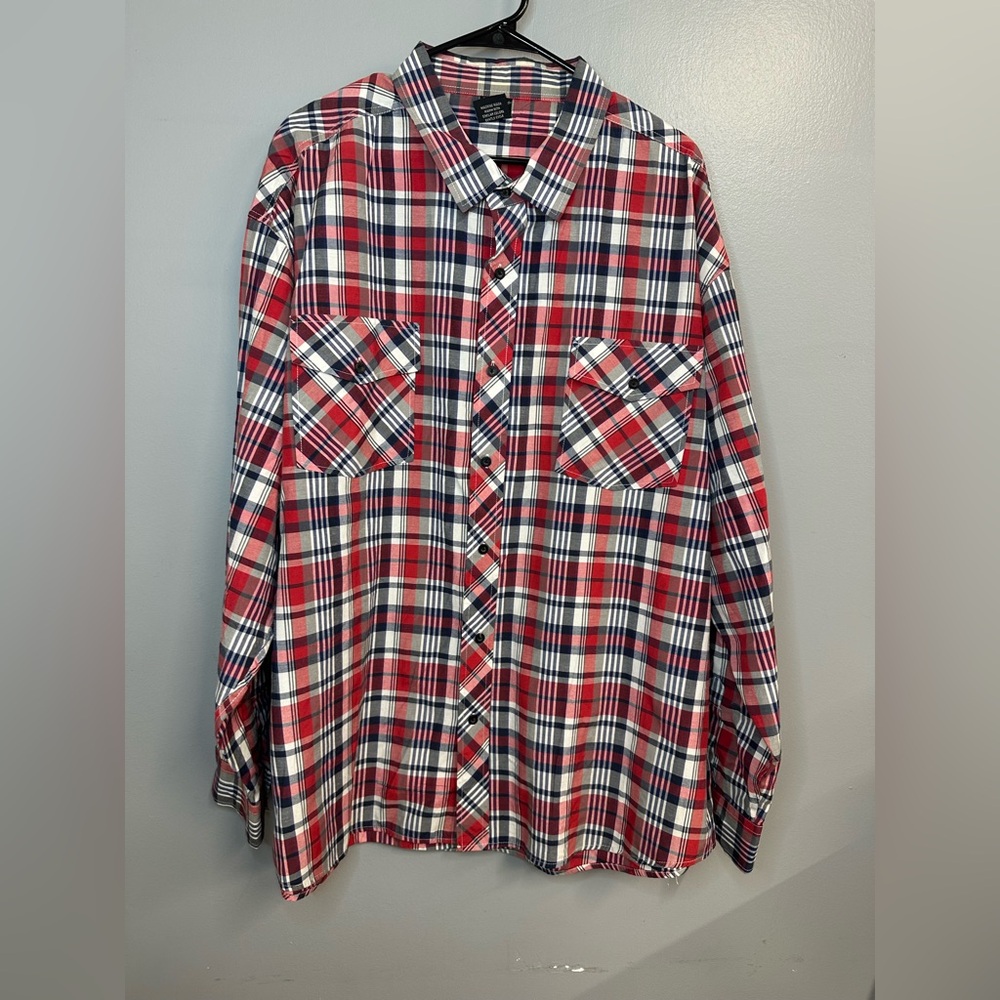 Blue Gear Bg Men's Red Plaid flannel Shirt size 3 Extra Large